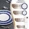 Smarty Had A Party White with Blue and Silver Royal Rim Plastic Wedding Value Set, 360PK 970BLSVS60 - alternate 2